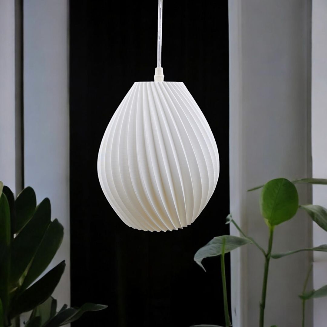 Oval Glow Pendant White Lamp Elegant Hanging Light for Home