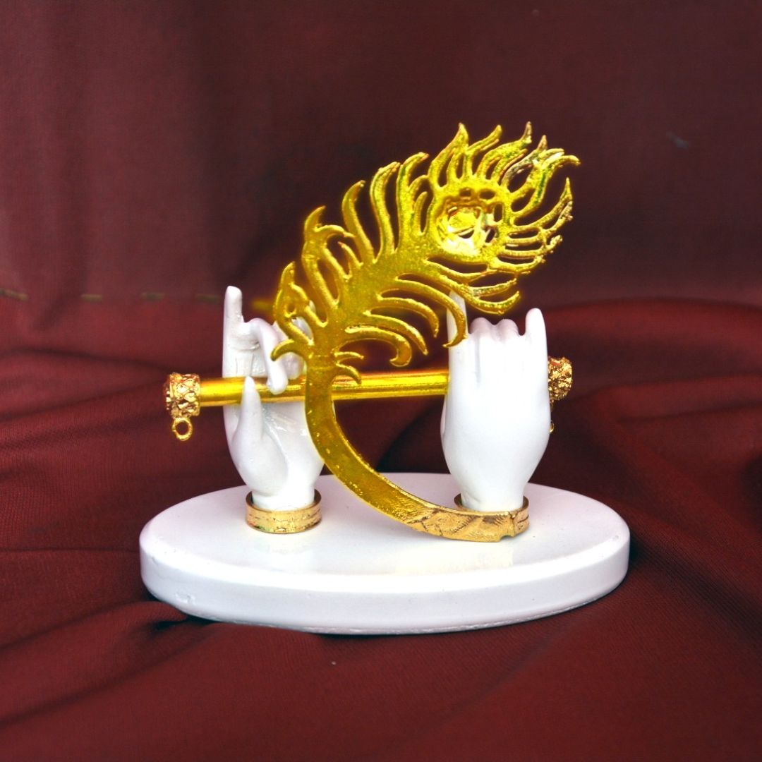 Polyresin krishna hand with flute | Classical Piece for Decor As Well As Wedding and Corporate Gifting Purposes