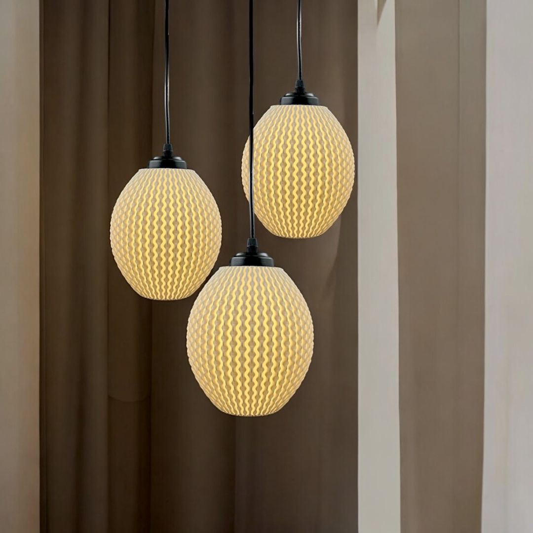 Ripple Glow 3 Hanging Lights Contemporary Lighting