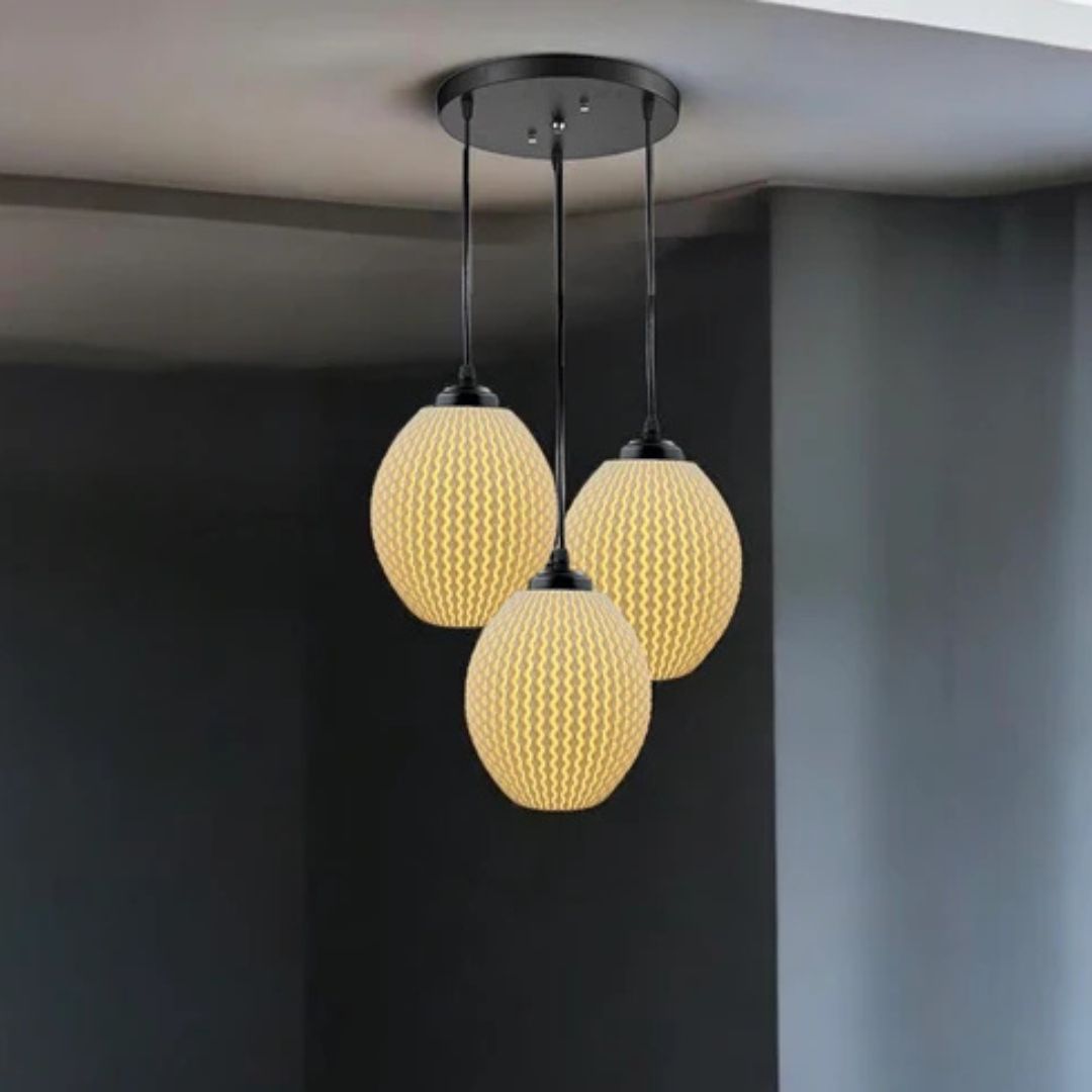 Ripple Glow 3 Hanging Lights Contemporary Lighting