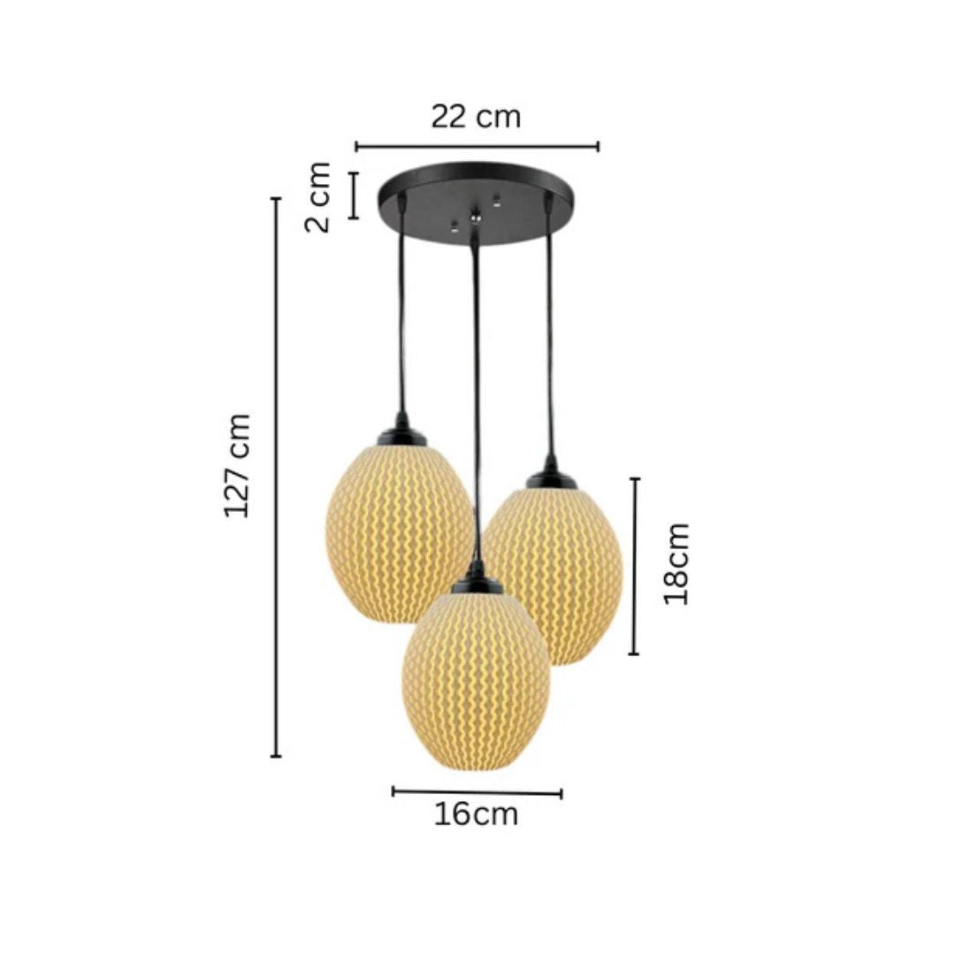 Ripple Glow 3 Hanging Lights Contemporary Lighting