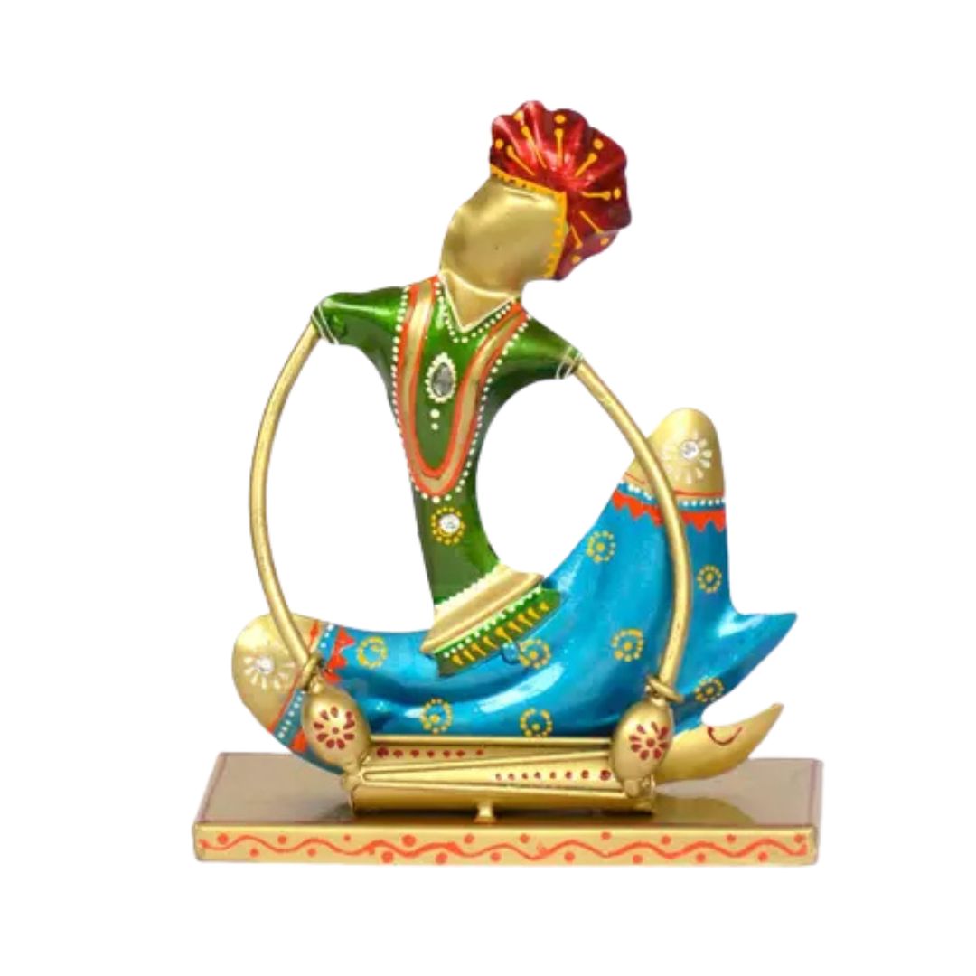 Set of 3 Iron Sitting Musicians with Stand Gift for Home