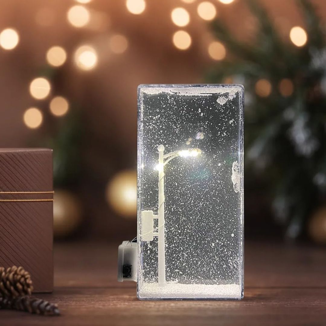 Snowflake Star White Snow Winter Theme Night Light Lamp