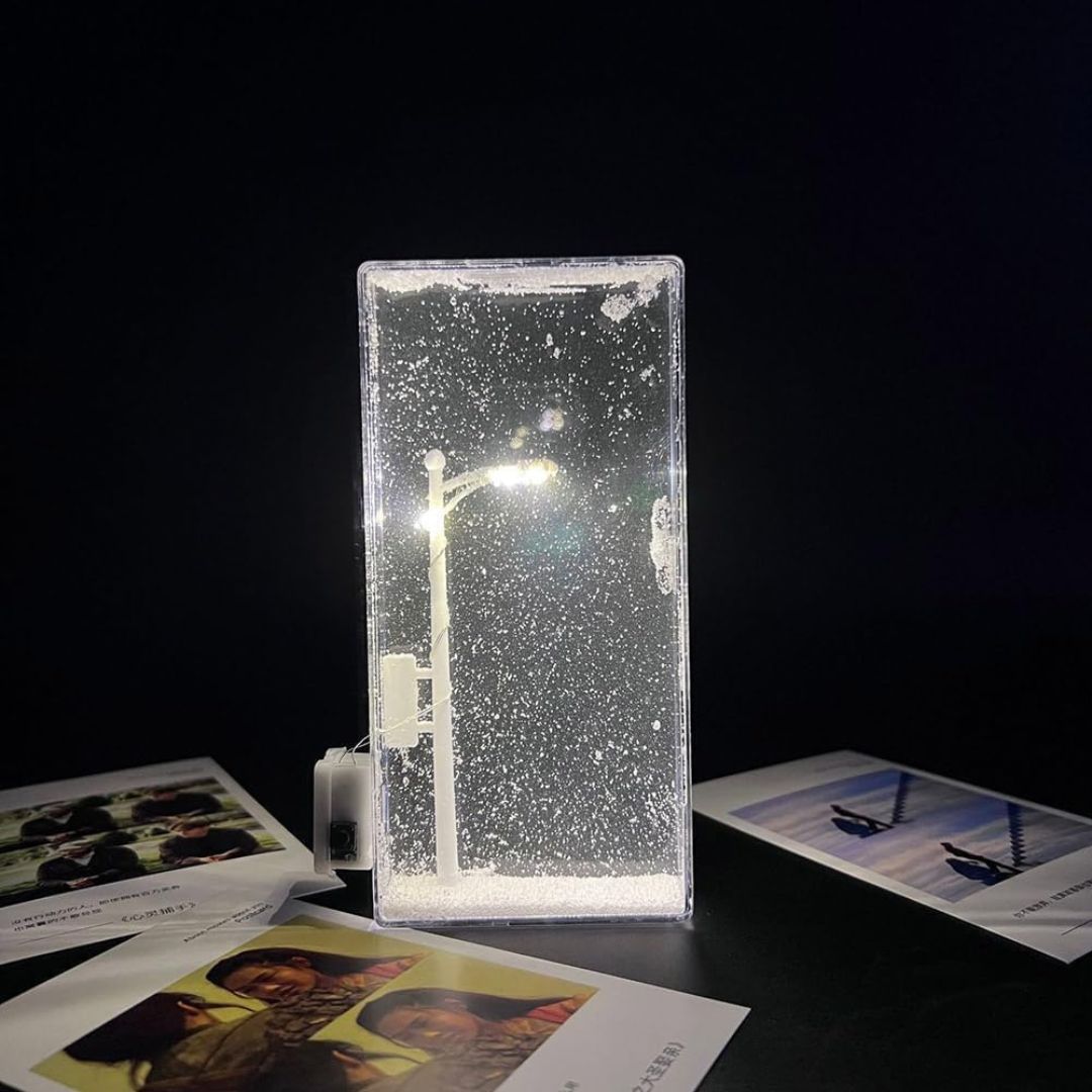 Snowflake Star White Snow Winter Theme Night Light Lamp