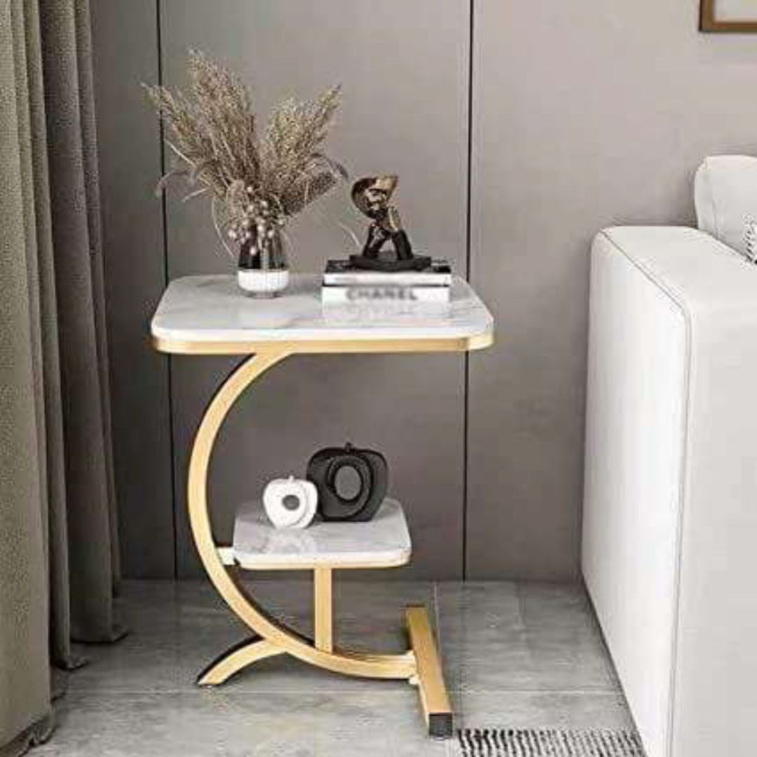 Square Marble Side Table Small Coffee Table for Living Room