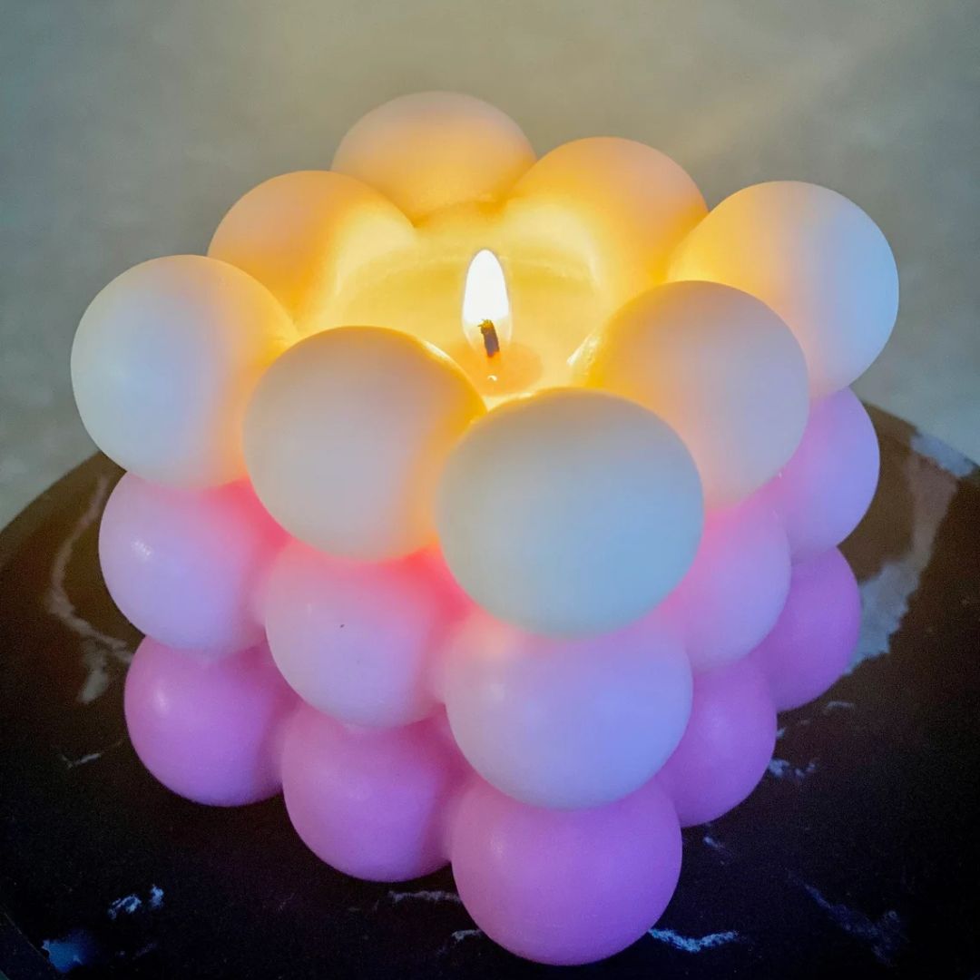 Triple Colored Bubble Candle Best Valentine Gift For Girlfriend