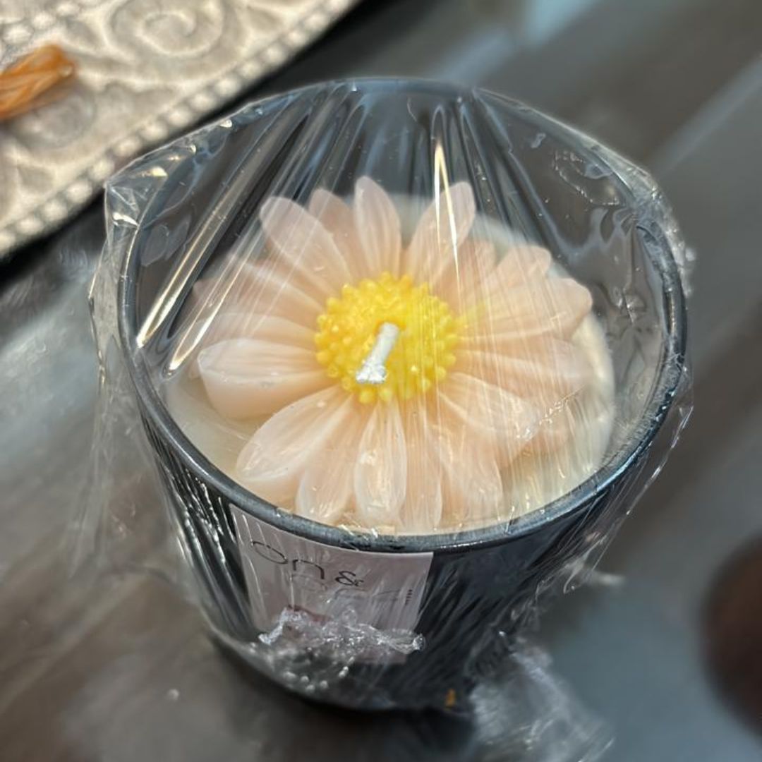 Colored Jar with Sunflower Candle | Anniversary Gifts For Him