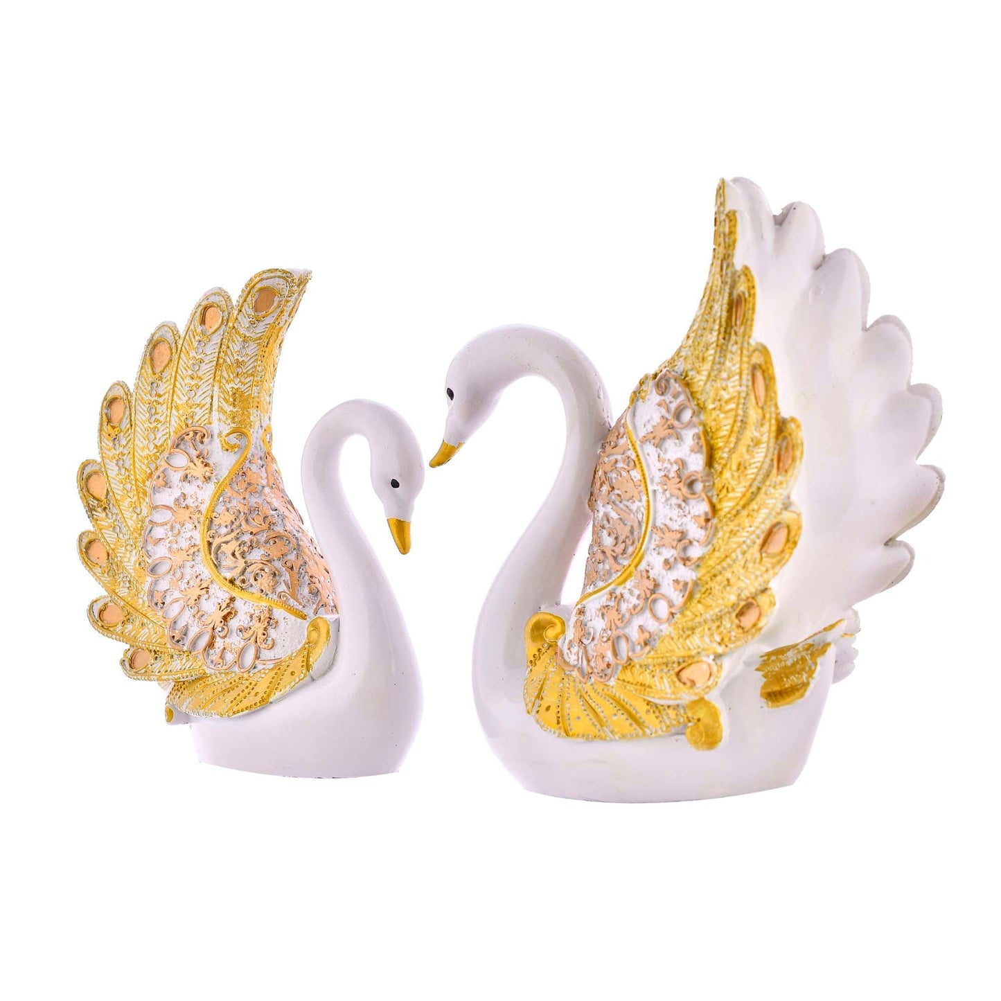 Elegant Swan Pair Feather Design Showpiece | Home Decor