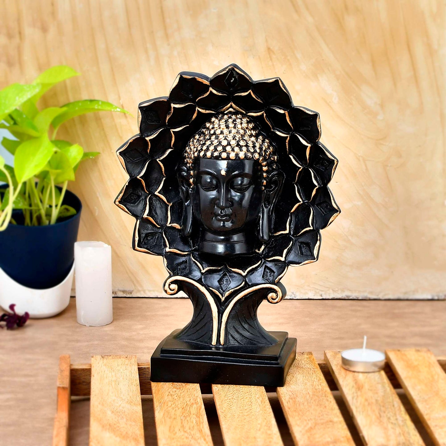 Beautiful Sitting Buddha Idol Statue | Office Desk Decor