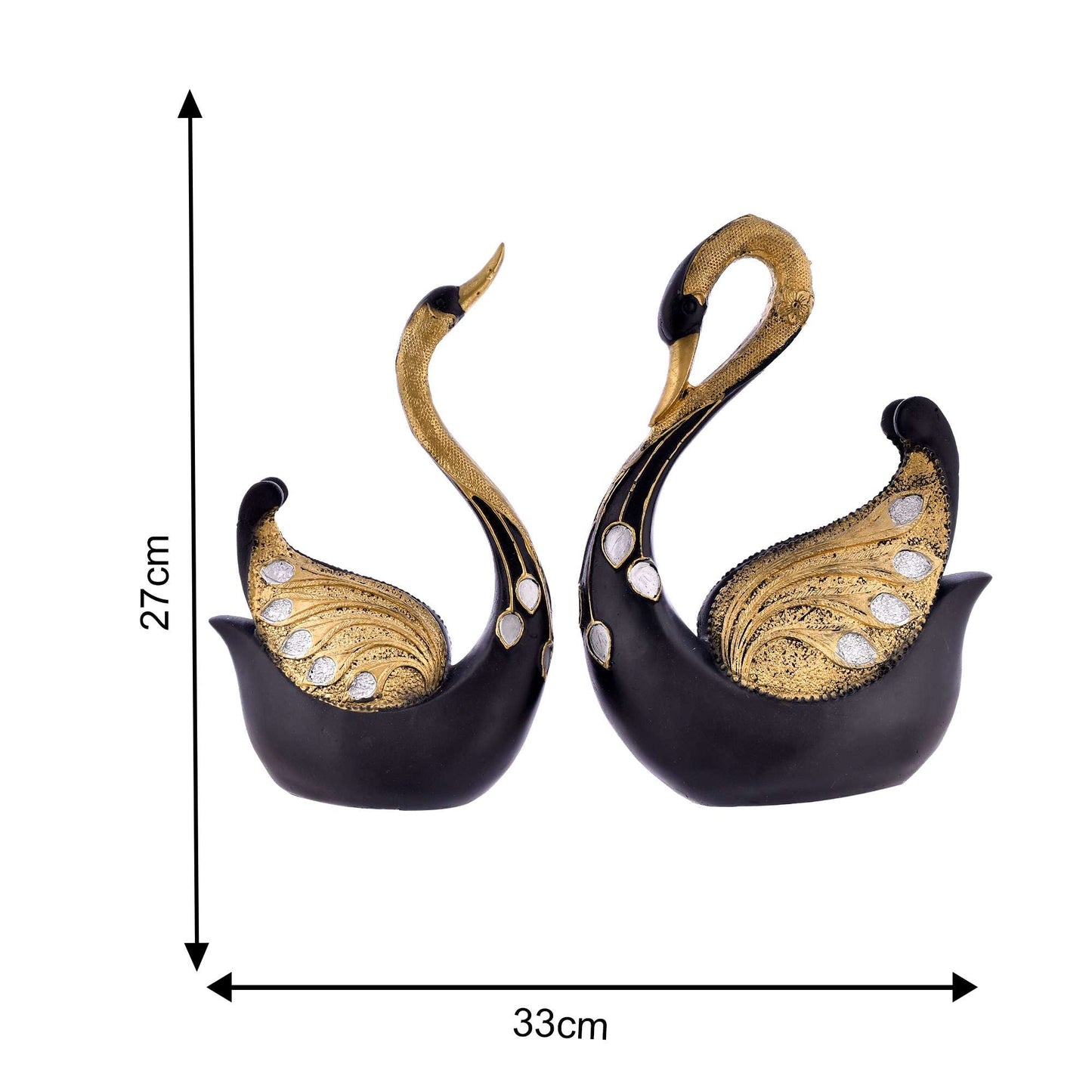 Elegant Swan Pair Sculpture