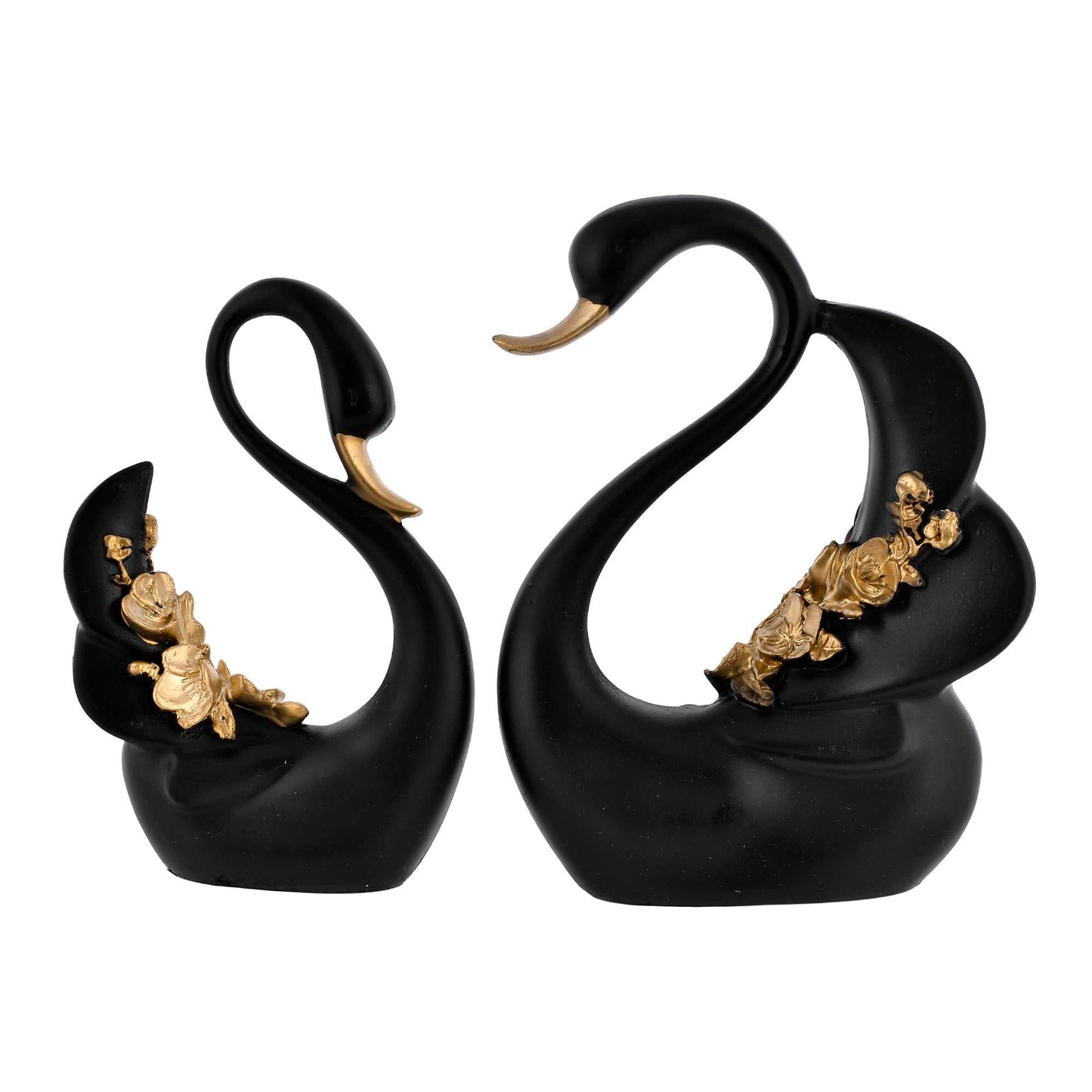 Elegant Swan Pair Sculpture | Handcrafted Decorative Figurine for Bedroom | Office
