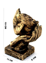 Handcrafted Resin Human Face Figurine with Hand-on-Face Design