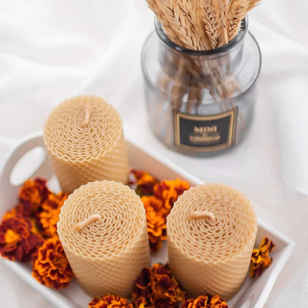 Small Bee Wax Candle Gift Home Decor Table Decor
