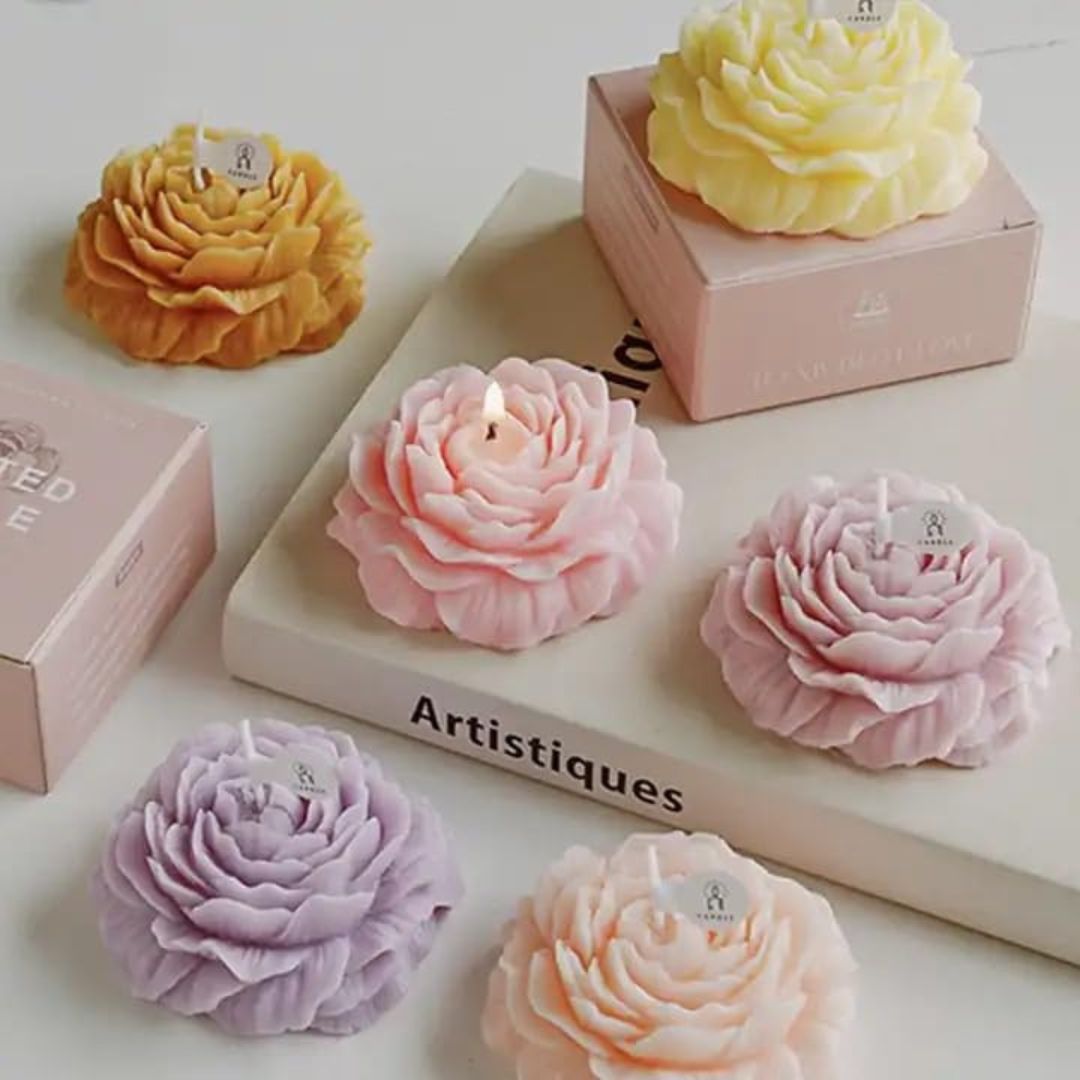 Peony candle for gift