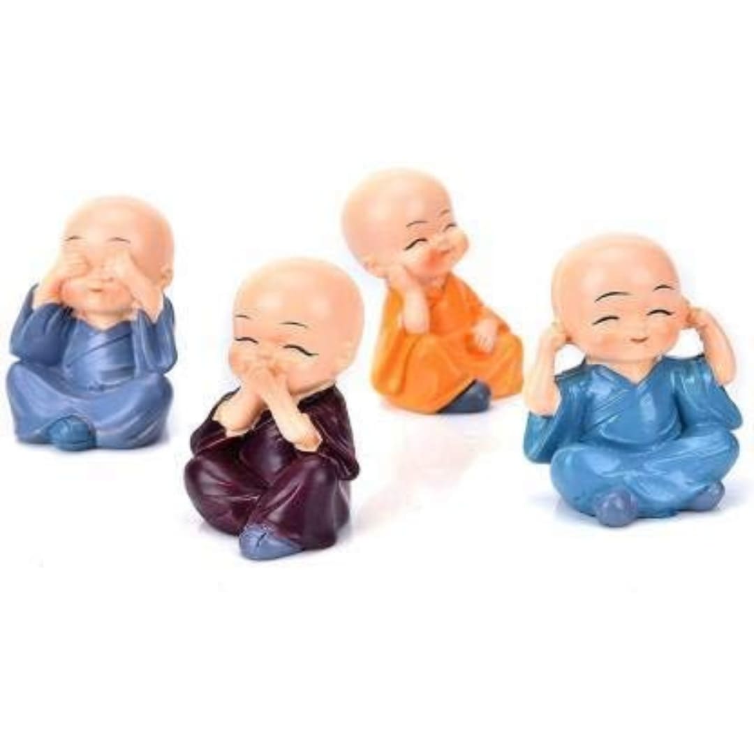 Set f 4 monk statue, sculpture, figurine