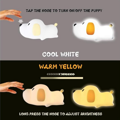 Cute Silicone Dog Touch Night Lamp - Silicone Puppy Dog Night Lamp