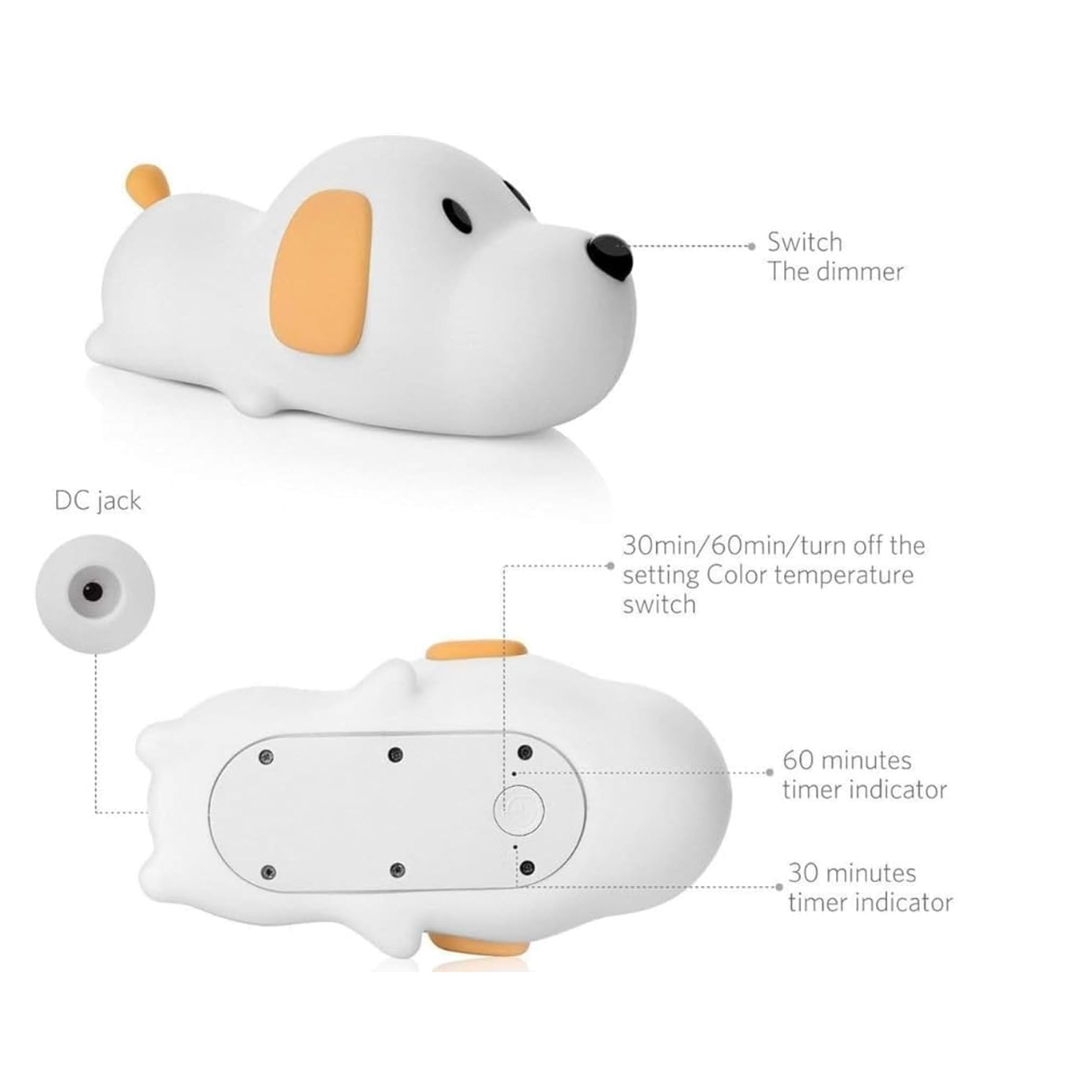 Cute Silicone Dog Touch Night Lamp - Silicone Puppy Dog Night Lamp