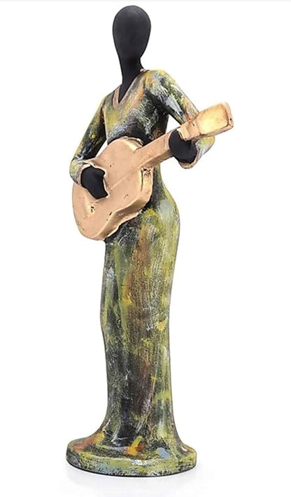 Handpainted Polyresin Human Musician Statue