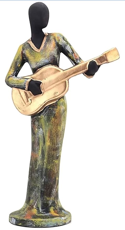 Handpainted Polyresin Human Musician Statue