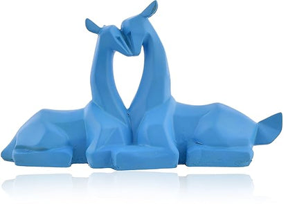 Lovely Sitting Deer Pain Antique Finish Sculpture for Home Decor