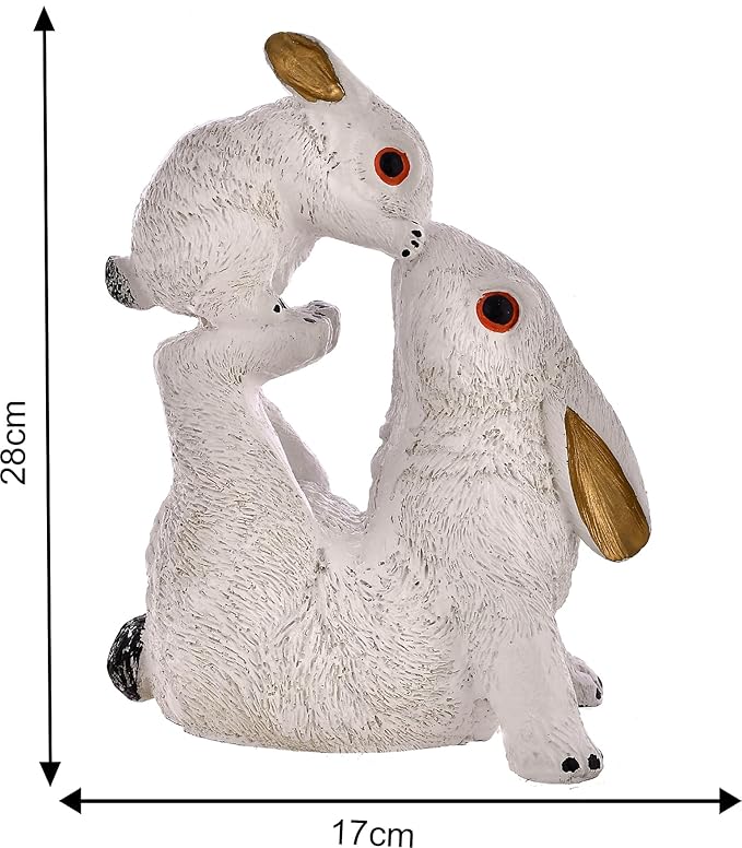 Rabbit with Small Child Statue for Home Decor Living Room