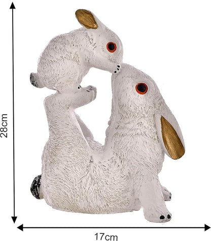 Rabbit with Small Child Statue for Home Decor Living Room