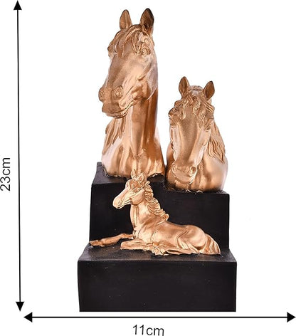 Horse Family Face Antique Sculpture Art Decor for Home Decor