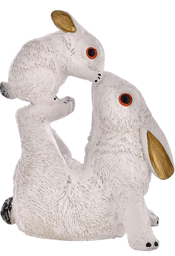 Rabbit with Small Child Statue for Home Decor Living Room