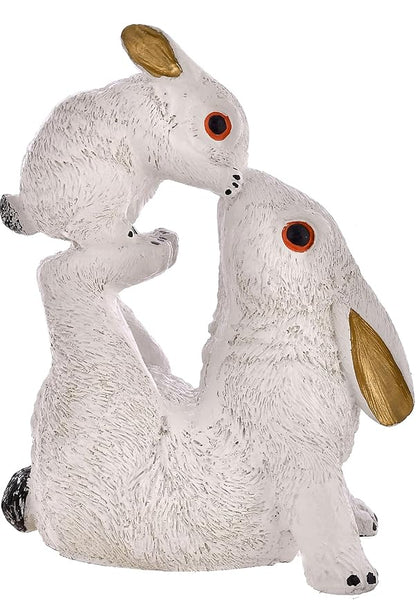 Rabbit with Small Child Statue for Home Decor Living Room