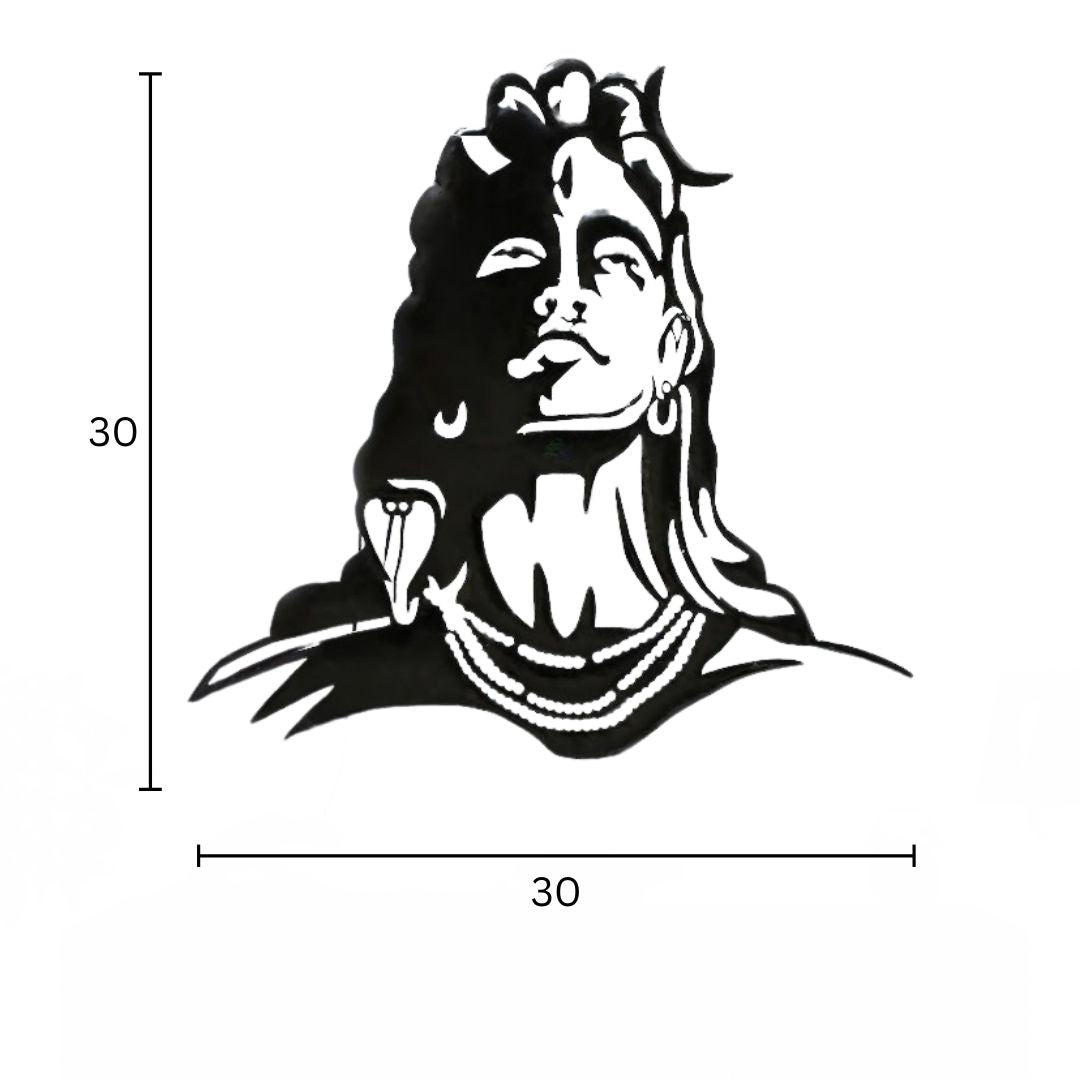 Adiyogi Wall Art with LED Backside for Wall Decor