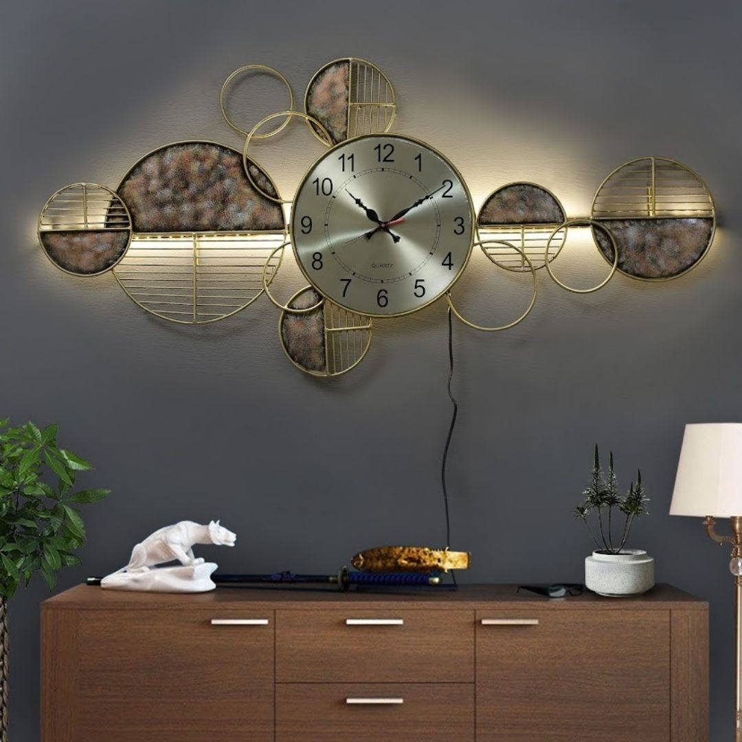 Antique LED Wall Clock for Home, Cafe, Office Decor