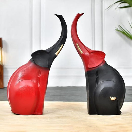 Elegant Elephant Pair Statue Decorative Figurine for Living Room