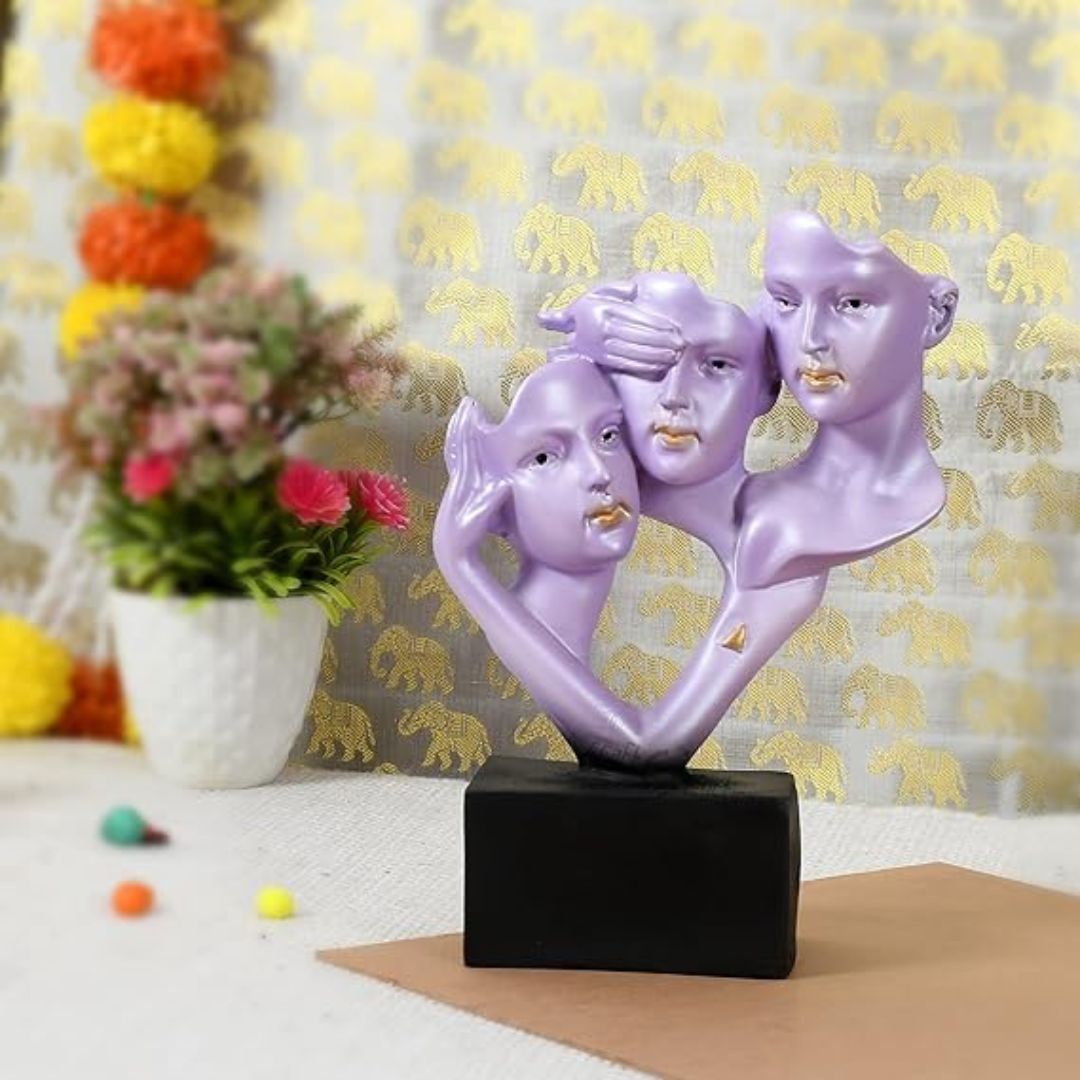 Elegant Human Face Decorative Sculpture Unique Gift