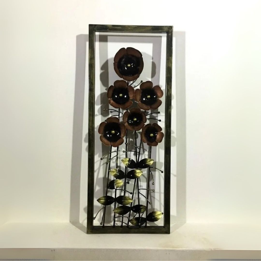 Elegant Metal Flower Wall Art Frame for Home Decor