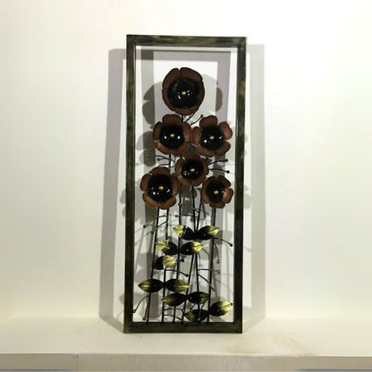 Elegant Metal Flower Wall Art Frame for Home Decor