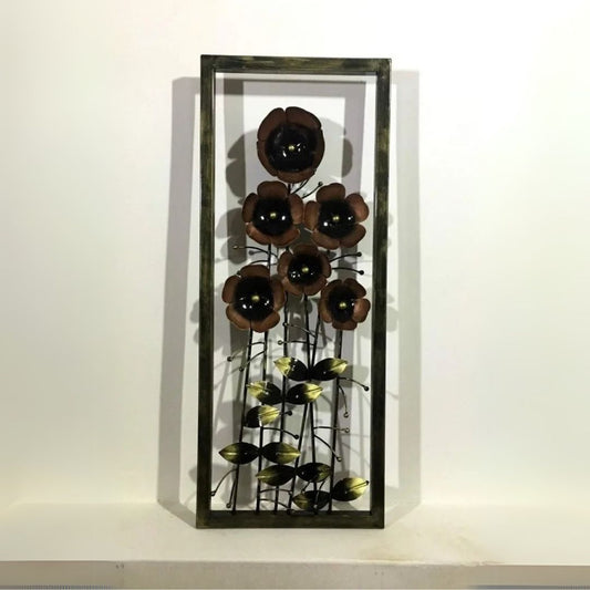 Elegant Metal Flower Wall Art Frame for Home Decor