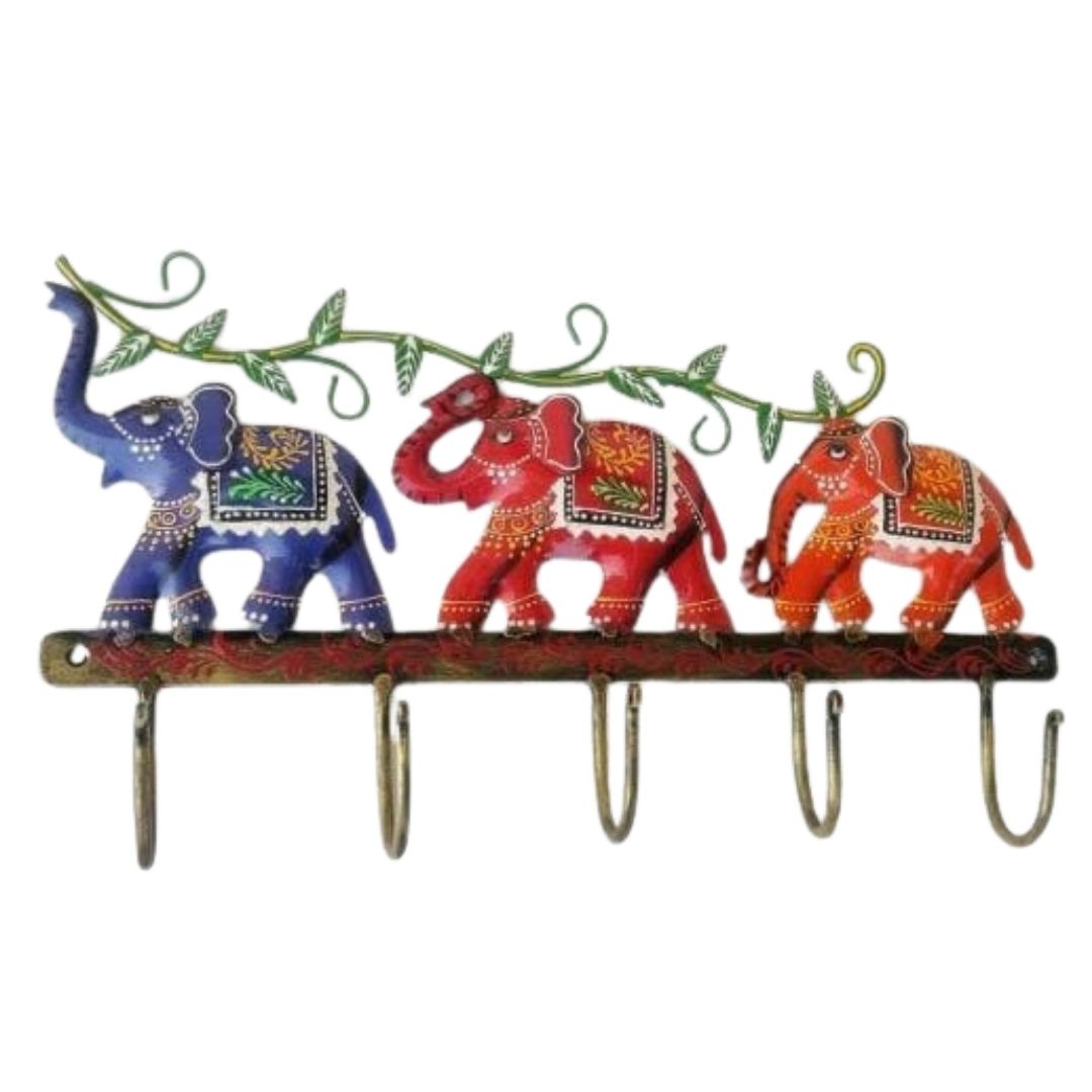 Elephant Wall Hook Rack Key Holder Gift for Home  5 Hooks