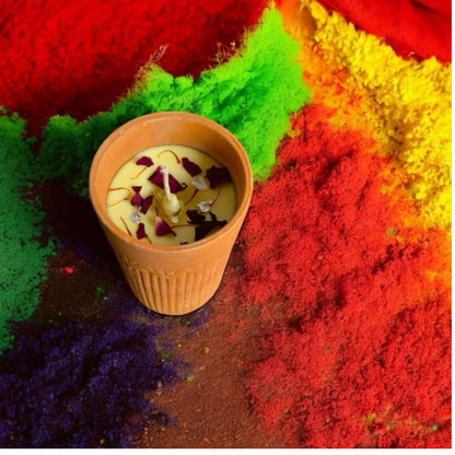 Festive Thandai Scented Candle  Handcrafted Aroma in Clay Pot