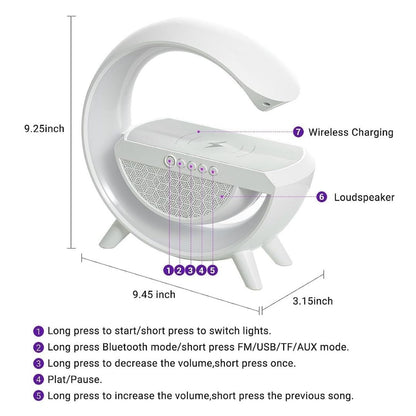 G Lamp with Speaker & Wireless Charger  3-in-1 Gadget