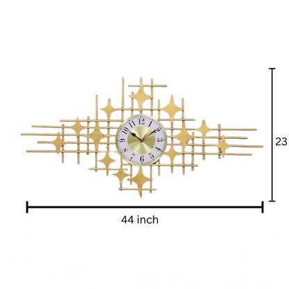 Gold Starburst Wall Clock with Geometric Design for Wall