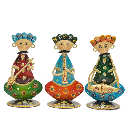 Handcrafted Iron Musical Set of 3  Mini Home Decor Gift