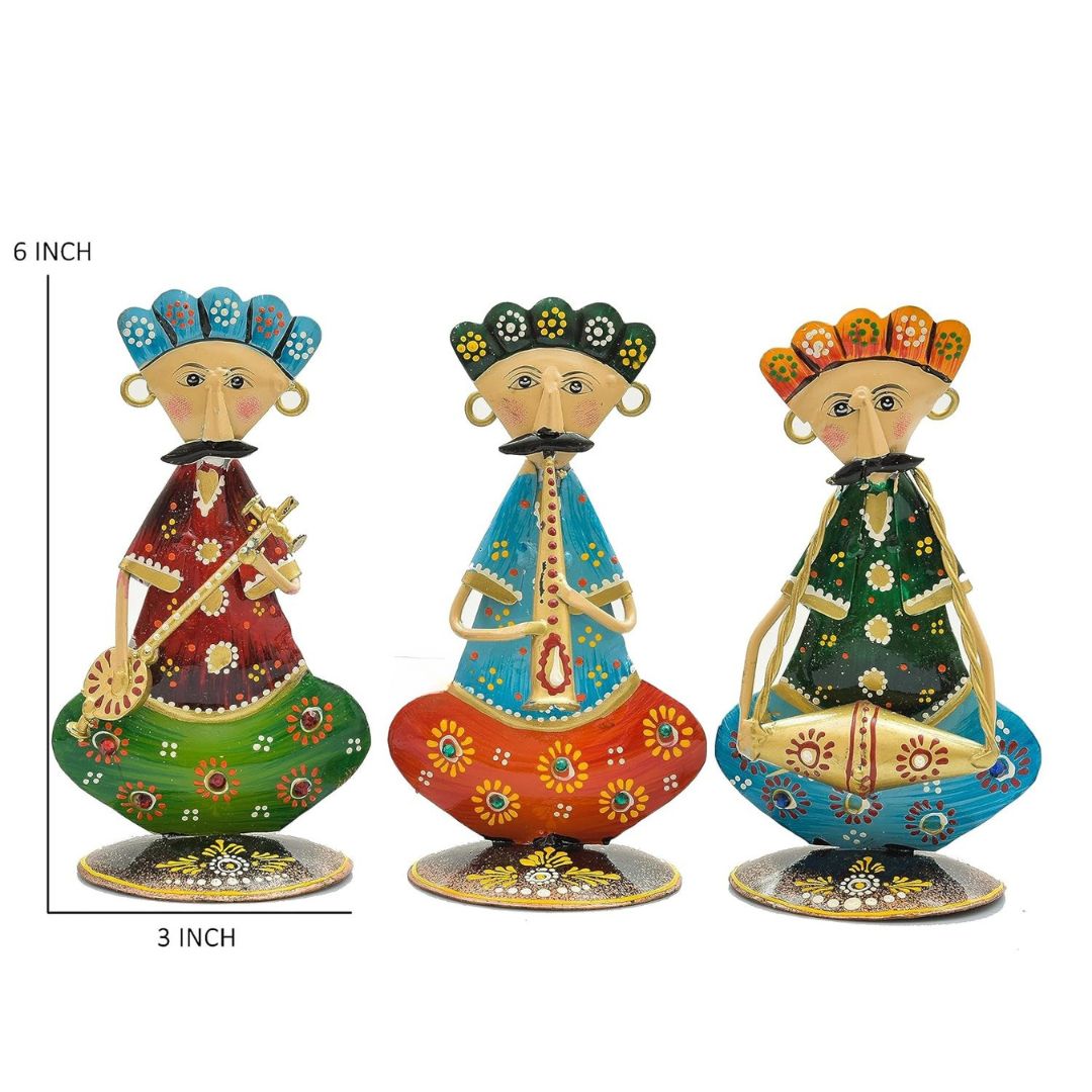 Handcrafted Iron Musical Set of 3  Mini Home Decor Gift