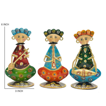 Handcrafted Iron Musical Set of 3  Mini Home Decor Gift