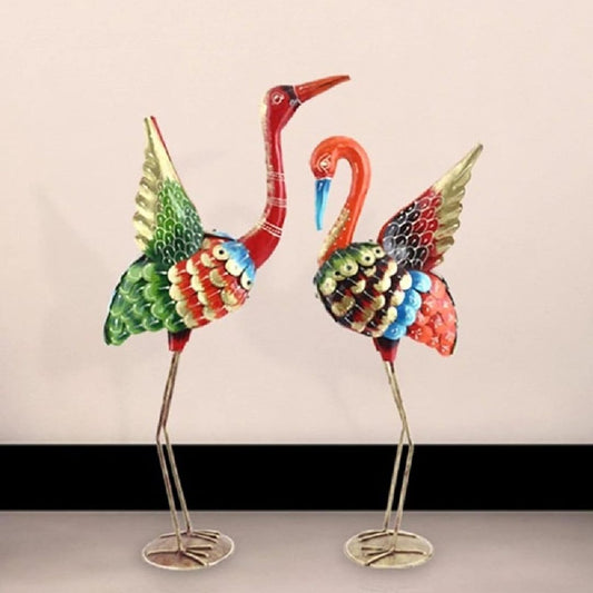 IRON PAINTED CRANE BIG (SET OF 2 ) for Tabletop