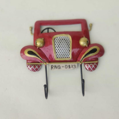 Iron Painted Car Design Wall Key Holder with 2 Hooks