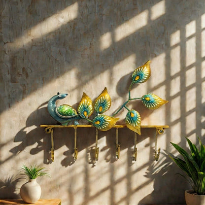 Iron Painted Wall Peacock Hook – 6 Hooks  Home & Wall Decor Gift