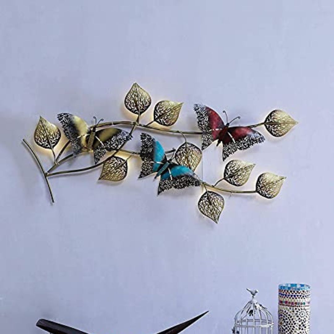 LED Butterfly Metal Wall Art for Home, Office & Gifting