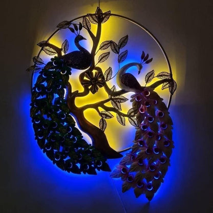 LED Peacock Love Birds Wall Decor with Lights for Wall