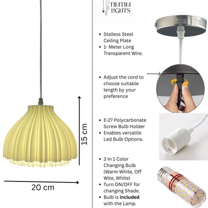 Lotus Crest Pendant White Lamp for Ceiling Decor