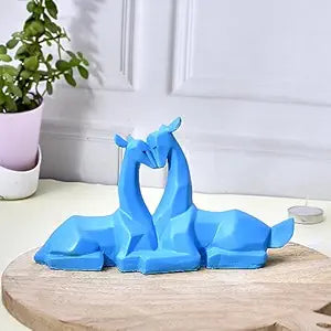 Lovely Sitting Deer Pain Antique Finish Sculpture for Home Decor